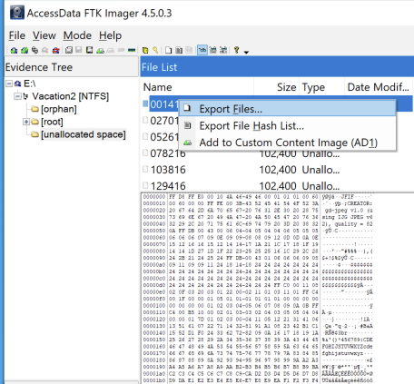 Exporting that data block is sufficient